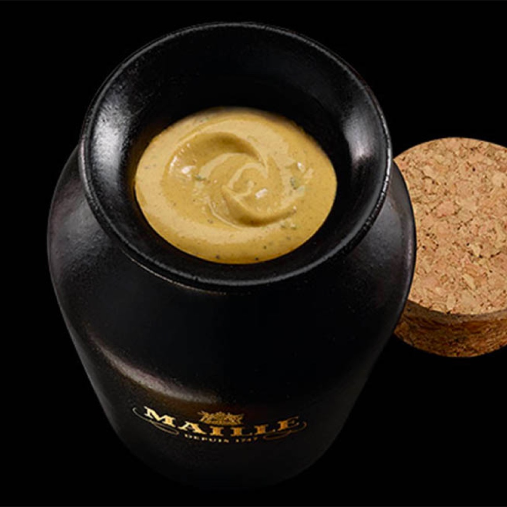 Maille Black Truffle Mustard with Chablis White Wine Mustard Jar