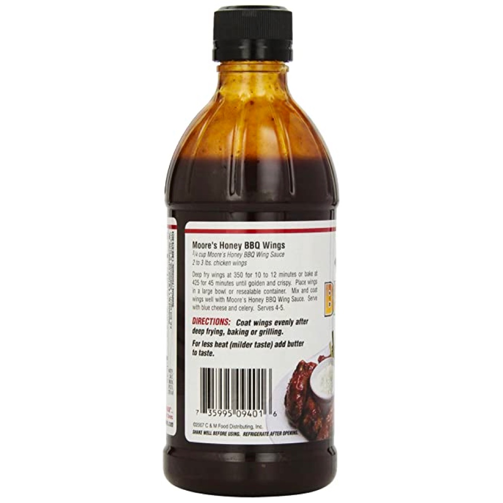 Moore's Honey Barbecue Wing Sauce Bottle Label