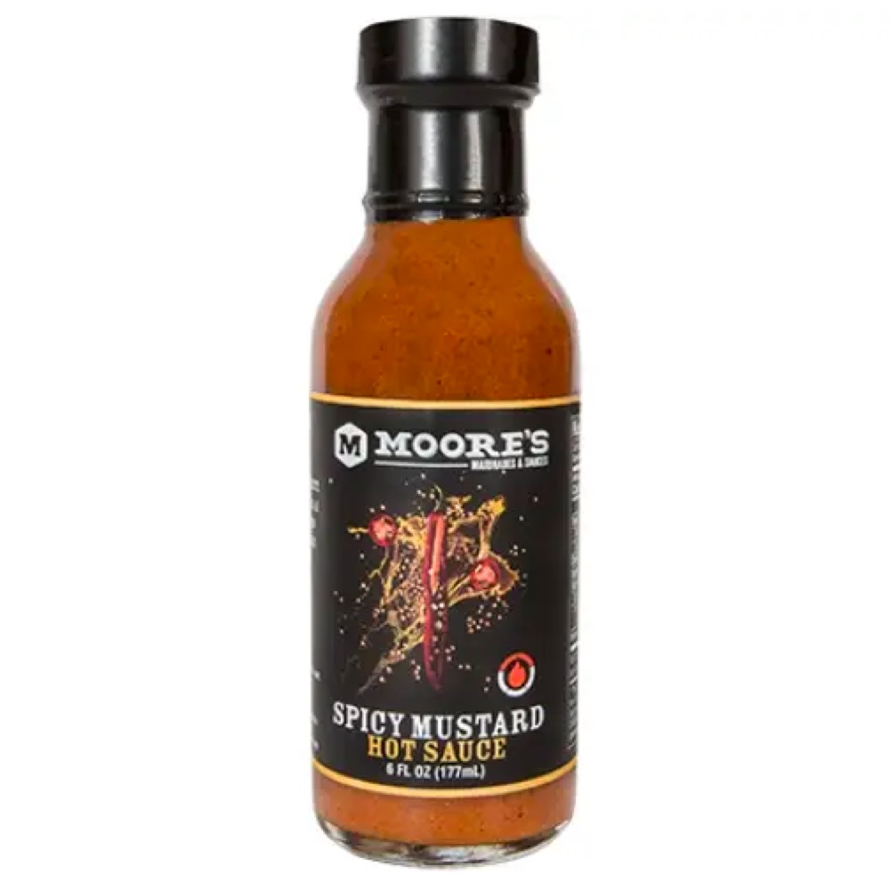 Moore's Spicy Mustard Hot Sauce Bottle