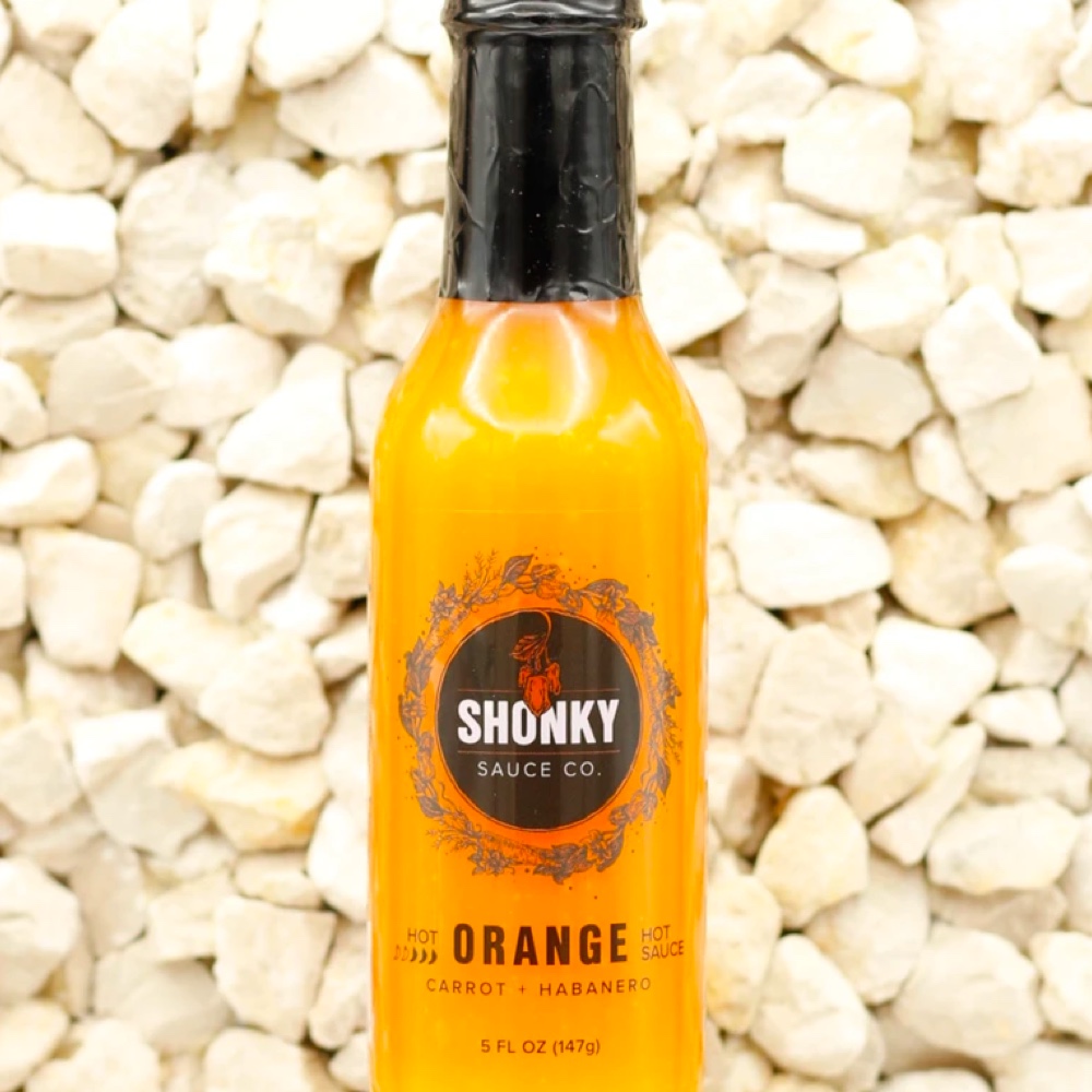Shonky Sauce Co Orange Hot Sauce Bottle
