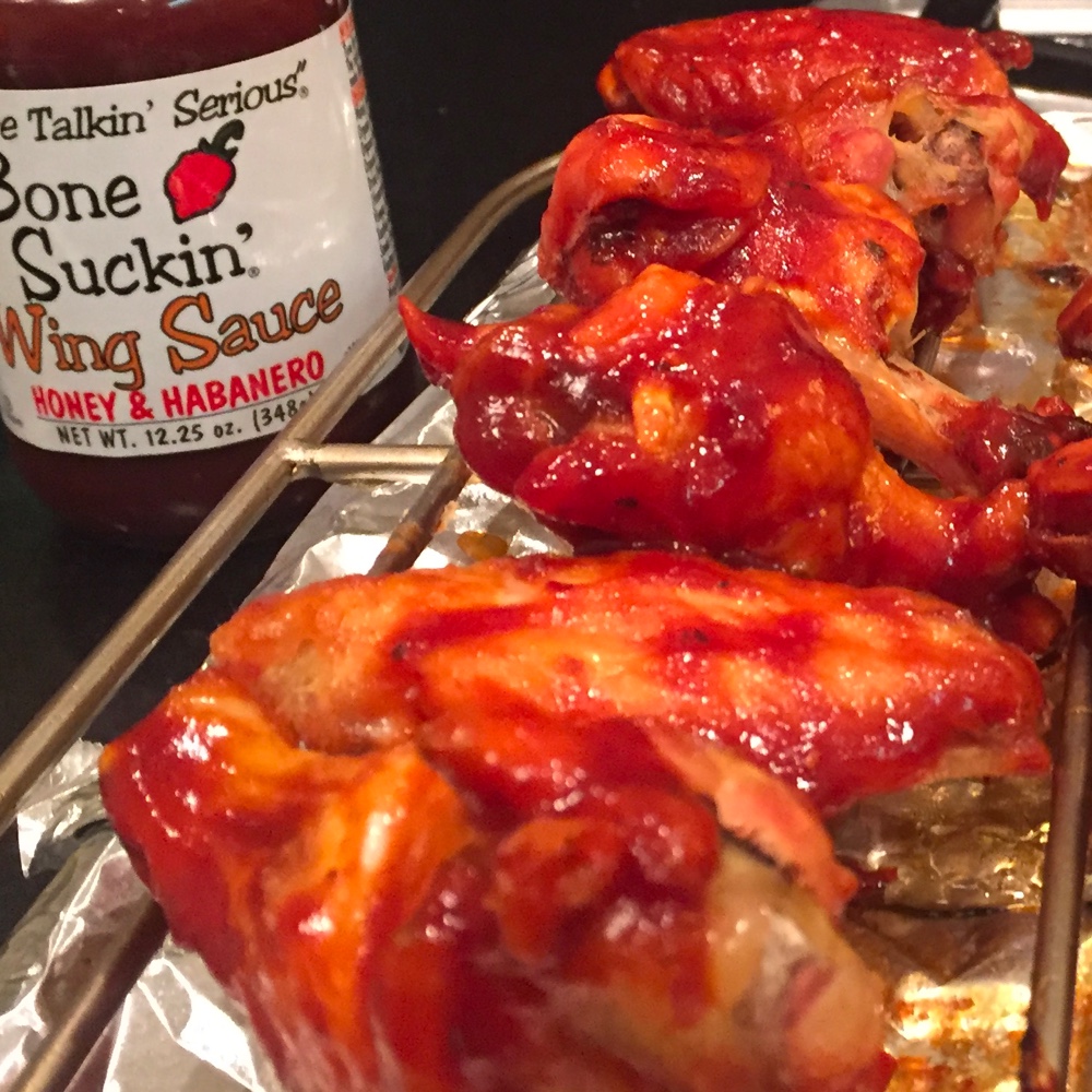 Bone Suckin' Wing Sauce Honey & Habanero Wings Recipe