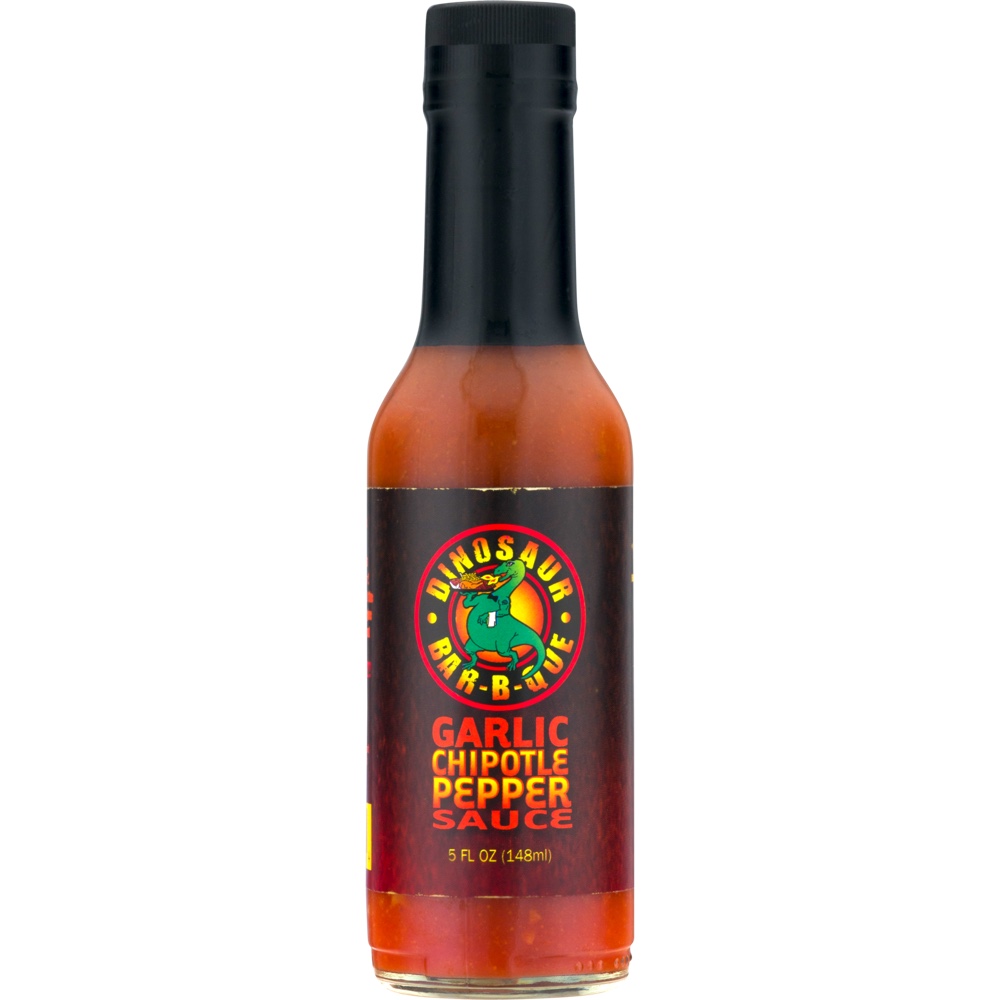 Dinosaur Bar-B-Que Garlic Chipotle Pepper Sauce Bottle