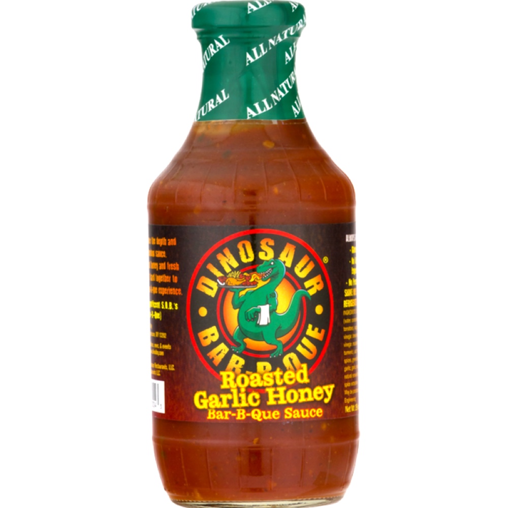 Dinosaur Bar-B-Que Roasted Garlic Honey BBQ Sauce Bottle